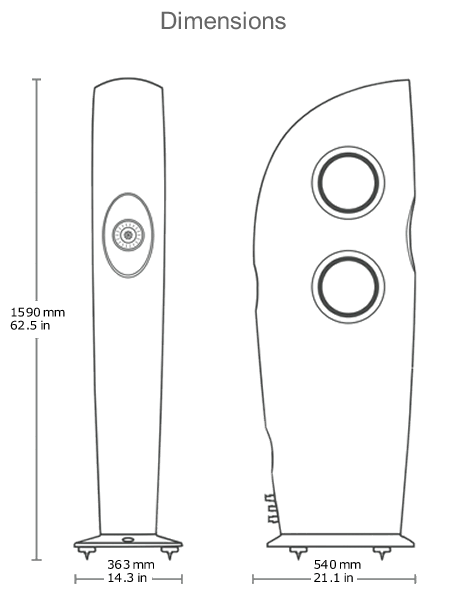KEF Blade loudspeaker dimensions